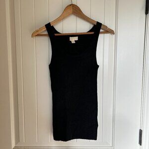 Michael Kors Rib Knit Black Metallic Tank Top